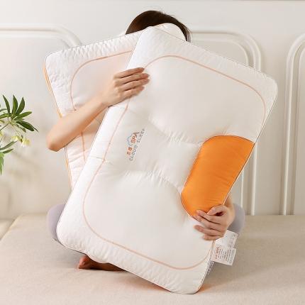 91家纺网 家纺一手货源 找家纺 梦叶草 2023新款云感SPA枕芯酒店护颈枕头 云感SPA枕-橙色