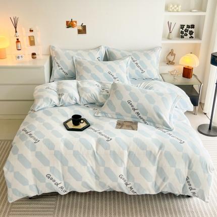 寐居 2023新款北欧简约款牛奶绒四件套 早安