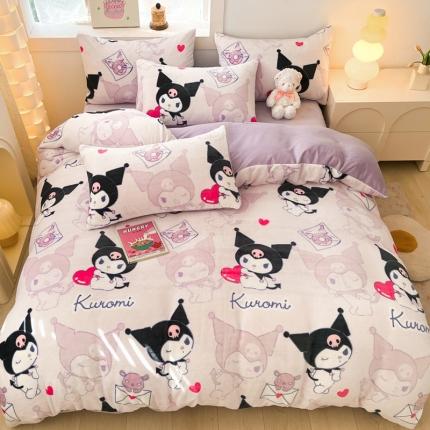 91家纺网 家纺一手货源 找家纺 （总）七七家纺 2025新款三丽鸥高克重牛奶绒四件套