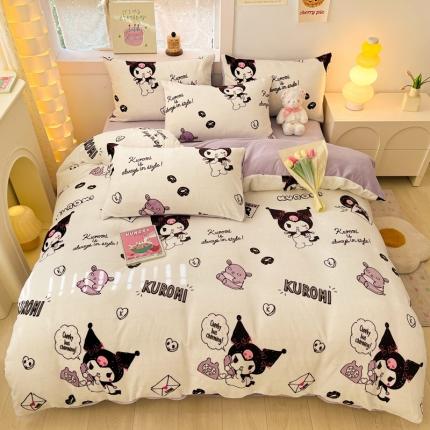 91家纺网 家纺一手货源 找家纺 （总）七七家纺 2025新款三丽鸥高克重牛奶绒四件套