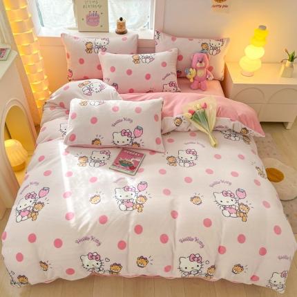 91家纺网 家纺一手货源 找家纺 （总）七七家纺 2025新款三丽鸥高克重牛奶绒四件套