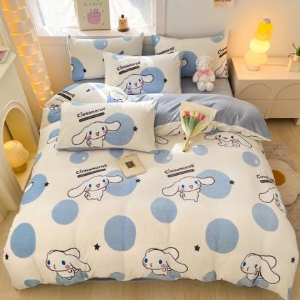 91家纺网 家纺一手货源 找家纺 （总）七七家纺 2025新款三丽鸥高克重牛奶绒四件套