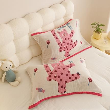 91家纺网 家纺一手货源 找家纺 （总）麻依 2023新款大版四层全棉纱布枕巾