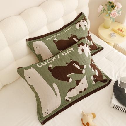 91家纺网 家纺一手货源 找家纺 （总）麻依 2023新款大版四层全棉纱布枕巾