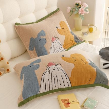 91家纺网 家纺一手货源 找家纺 （总）麻依 2023新款大版四层全棉纱布枕巾