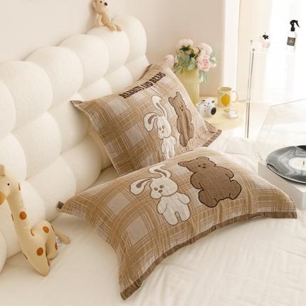 91家纺网 家纺一手货源 找家纺 （总）麻依 2023新款大版四层全棉纱布枕巾