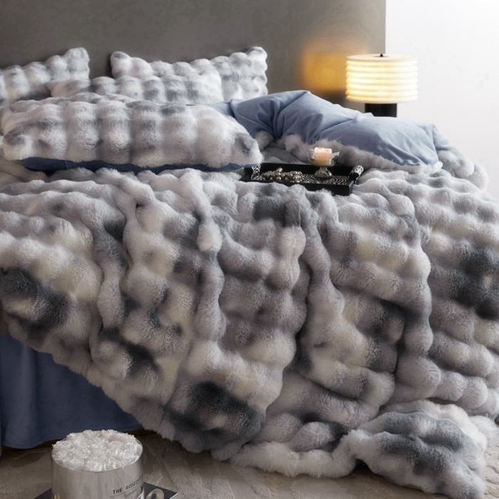 91家纺网 家纺一手货源 找家纺 （总）金奇达家纺 2024秋冬保暖加厚绒类皮草绒四件套-【布拉格】系列