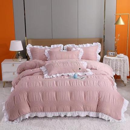 （总）歌历斯 2023新款韩版泡泡纱四件套