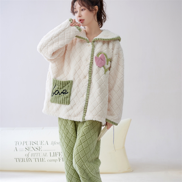 91家纺网 家纺一手货源 找家纺 洛兰沙 2023新款家居服W030