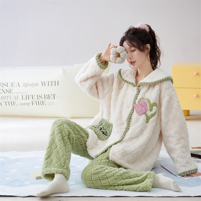 91家纺网 家纺一手货源 找家纺 洛兰沙 2023新款家居服W030