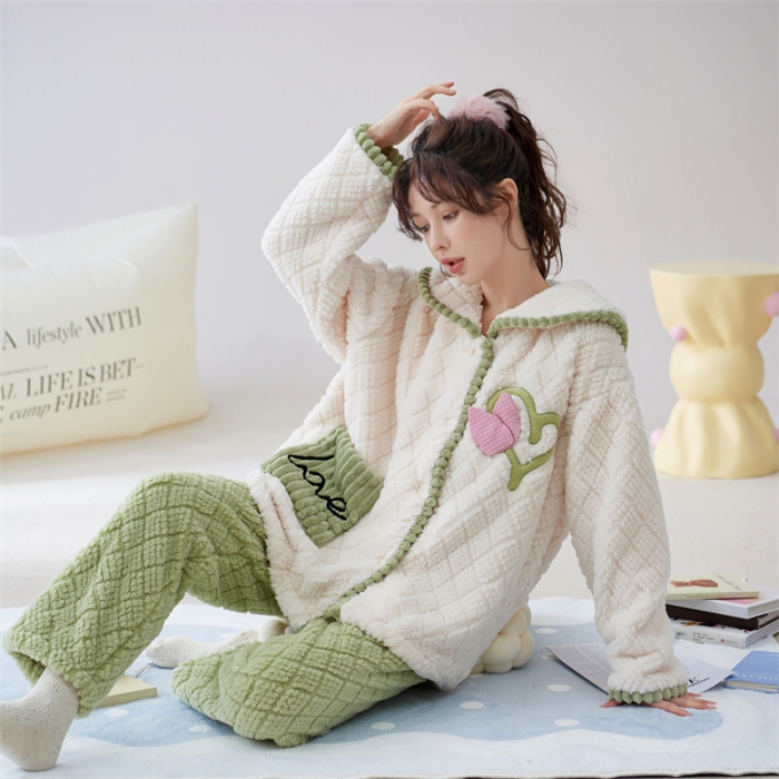 91家纺网 家纺一手货源 找家纺 洛兰沙 2023新款家居服W030