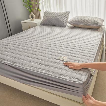 91家纺网 家纺一手货源 找家纺 满羽家纺 2023新款原棉大豆床笠三件套 星空灰