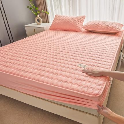 满羽家纺 2023新款原棉大豆床笠三件套 安睡粉