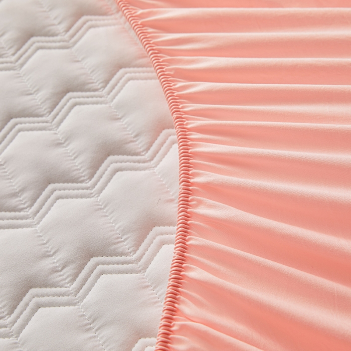 91家纺网 家纺一手货源 找家纺 满羽家纺 2023新款原棉大豆床笠三件套 安睡粉