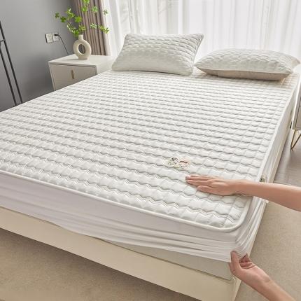 满羽家纺 2023新款原棉大豆床笠三件套 洁净白