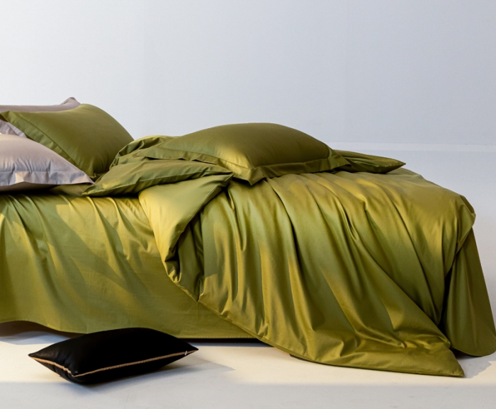 91家纺网 家纺一手货源 找家纺 轩和 2024新款70支埃及匹马棉纯色四件套床笠床单款5个尺寸不断货 韶华绿