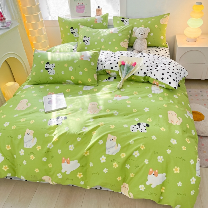 91家纺网 家纺一手货源 找家纺 曼之夏 2023新款全棉可爱卡通印花四件套 淘淘