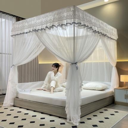 91家纺网 家纺一手货源 找家纺 （汇总）夏彩 2023新款外穿烤漆宫廷蚊帐+三开门U型床笠拉链蚊帐