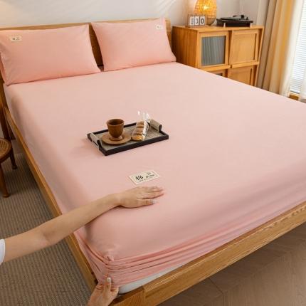 91家纺网 家纺一手货源 找家纺 恋人优选 2023新款纯棉磨毛床笠床罩席梦思床垫保护罩防尘床套 少女粉