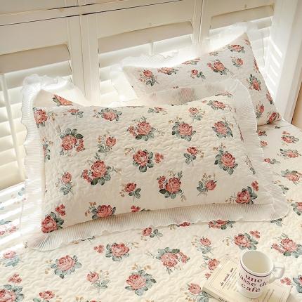 91家纺网 家纺一手货源 找家纺 百寐 2023全棉夹棉雪纺花边枕套加厚加大吸汗立体枕芯套 闲情逸趣