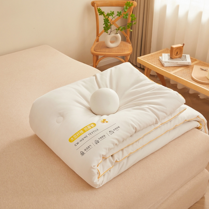 91家纺网 家纺一手货源 找家纺 小久久 2023新款A类水洗棉大豆单被子母被被子被芯-大豆单被