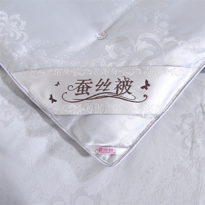 91家纺网 家纺一手货源 找家纺 恒鑫家纺 2023新款提花蚕丝被春秋被保暖被子被芯冬被子母被 高级灰