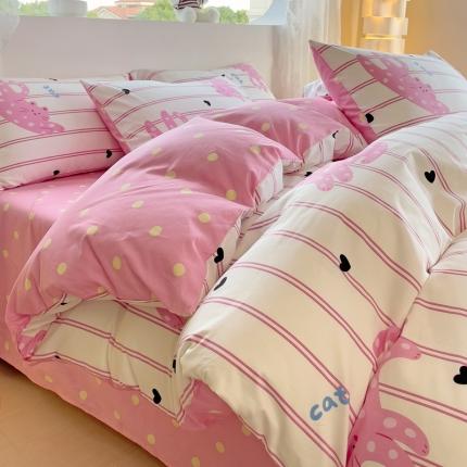 91家纺网 家纺一手货源 找家纺 （总）金丝鸟 2023新款全棉可爱卡通印花小清新四件套-第二批