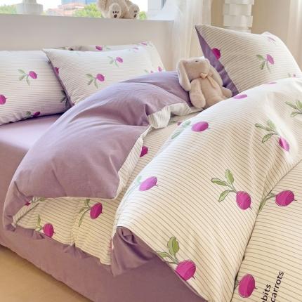 91家纺网 家纺一手货源 找家纺 （总）金丝鸟 2023新款全棉可爱卡通印花小清新四件套-第二批