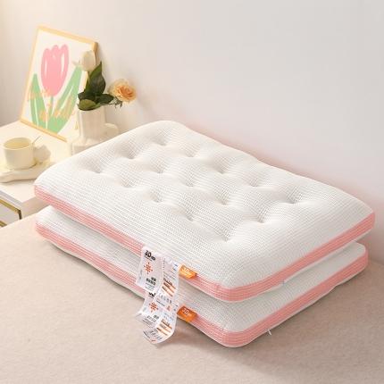 91家纺网 家纺一手货源 找家纺 梦叶草 2023款新款四季款3D透气悬浮释压枕芯空气层枕头粉色