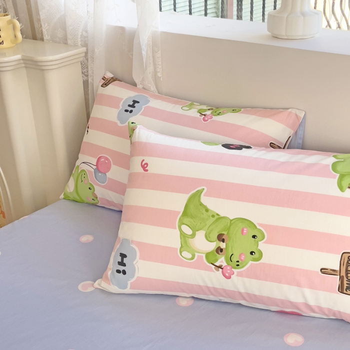 91家纺网 家纺一手货源 找家纺 金丝鸟 2023新款全棉可爱卡通印花小清新四件套-第二批 气球小鳄鱼