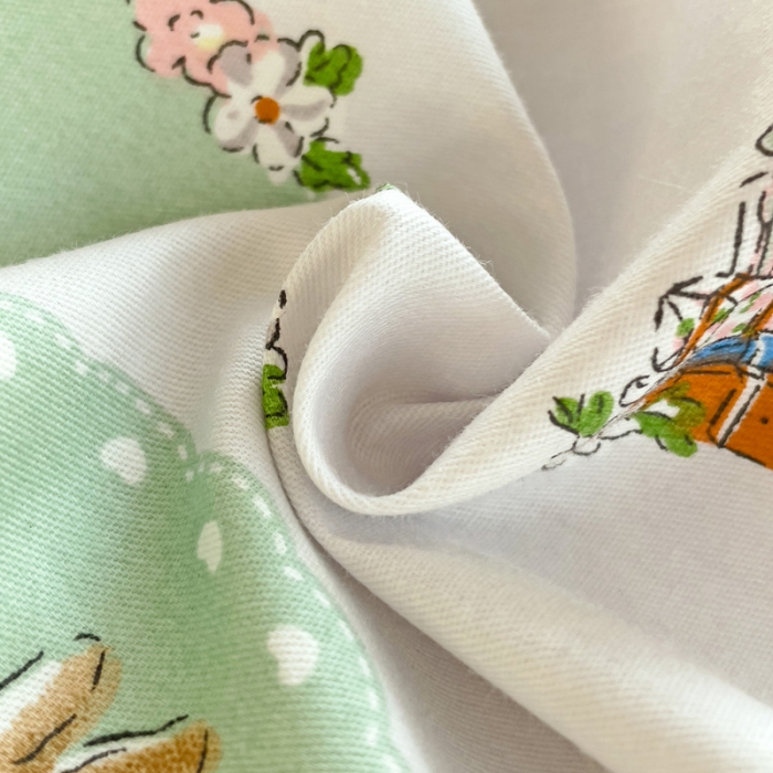 91家纺网 家纺一手货源 找家纺 金丝鸟 2023新款全棉可爱卡通印花小清新四件套-第二批 圈圈小野兔