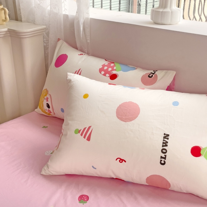 91家纺网 家纺一手货源 找家纺 金丝鸟 2023新款全棉可爱卡通印花小清新四件套-第二批 小丑马戏团