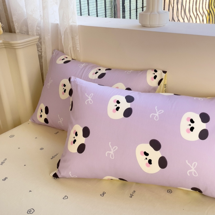 91家纺网 家纺一手货源 找家纺 金丝鸟 2023新款全棉可爱卡通印花小清新四件套-第二批 熊猫小雪糕