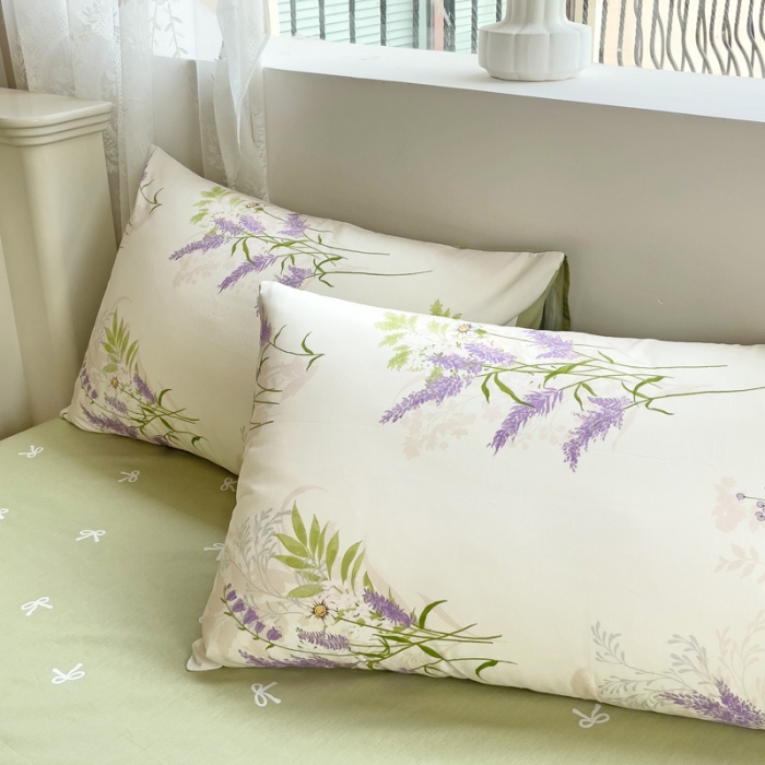 91家纺网 家纺一手货源 找家纺 金丝鸟 2023新款全棉可爱卡通印花小清新四件套-第二批 薰衣草庄园