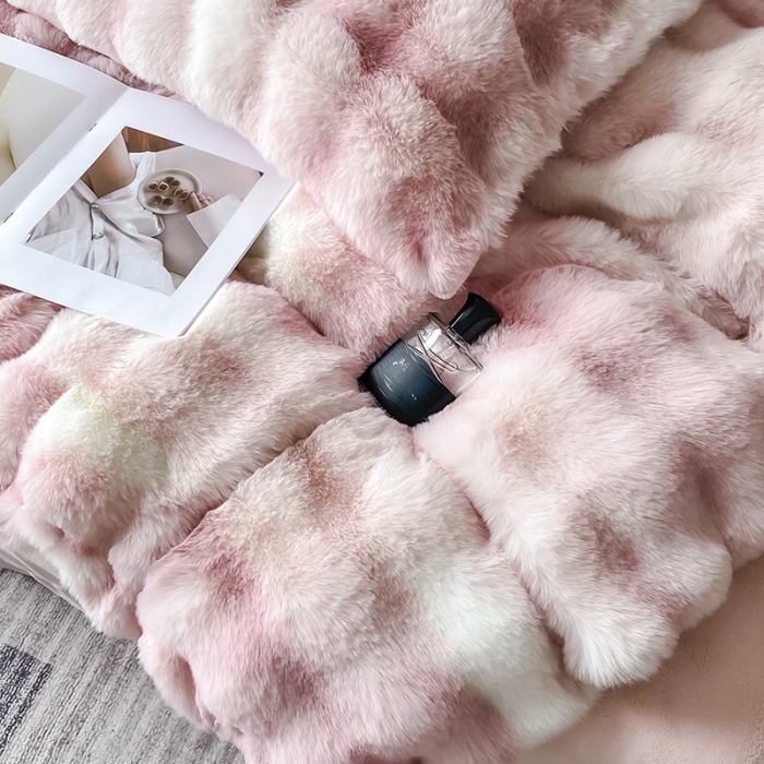 91家纺网 家纺一手货源 找家纺 （总）蝶帕家纺2024年秋冬新款托斯卡纳兔毛绒彩色泡泡四件套