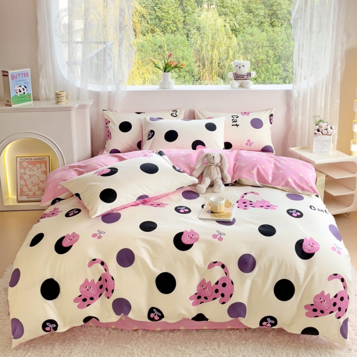 91家纺网 家纺一手货源 找家纺 （总）金丝鸟 2023新款全棉可爱卡通印花小清新四件套-第二批