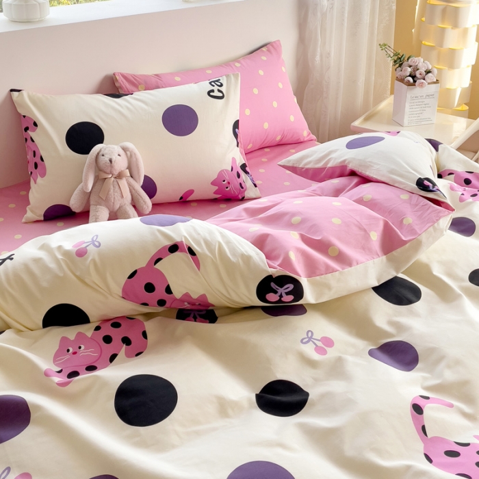 91家纺网 家纺一手货源 找家纺 （总）金丝鸟 2023新款全棉可爱卡通印花小清新四件套-第二批