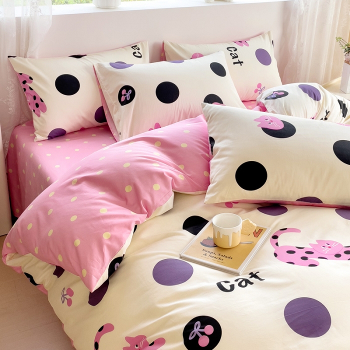 91家纺网 家纺一手货源 找家纺 （总）金丝鸟 2023新款全棉可爱卡通印花小清新四件套-第二批