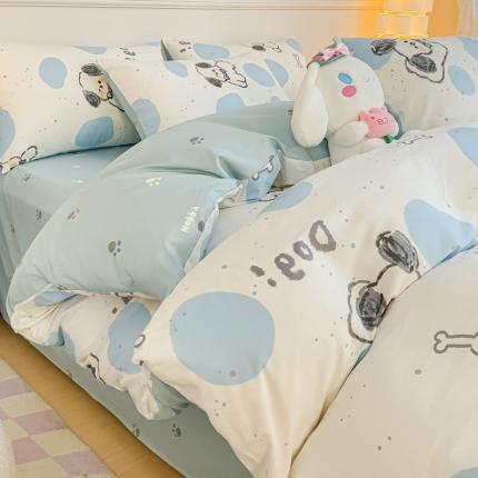 金丝鸟家纺 2023新款全棉小清新四件套-第三批 蓝点狗