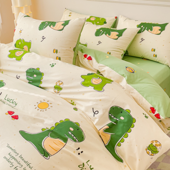 91家纺网 家纺一手货源 找家纺 金丝鸟家纺 2023新款全棉小清新四件套-第三批 破壳龙