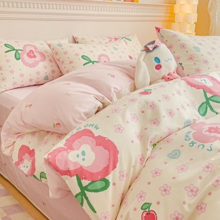 金丝鸟家纺 2023新款全棉小清新四件套-第三批 向阳樱桃