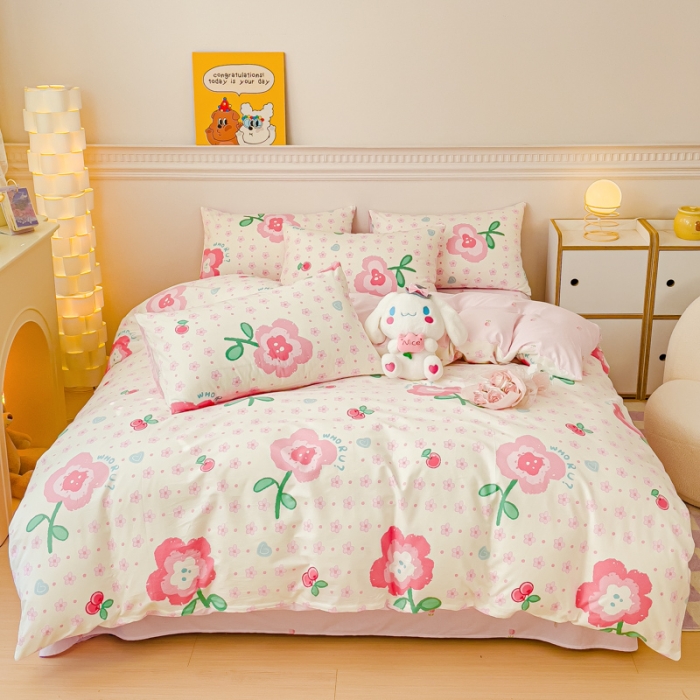 91家纺网 家纺一手货源 找家纺 （总）金丝鸟家纺 2023新款全棉小清新四件套-第三批