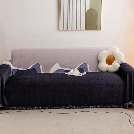 91家纺网 家纺一手货源 找家纺 沐沐 2026新款雪尼尔印花沙发巾 暮春山居