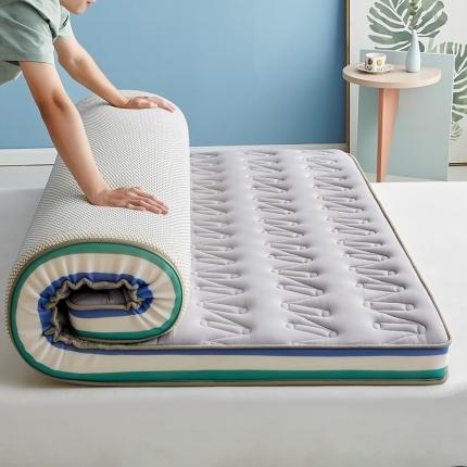 纺孚床垫 2024新款立体乳胶床垫彩边（过年不打烊） 立体床垫蓝绿星空灰