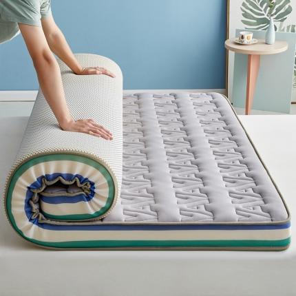 纺孚床垫 2024新款立体乳胶床垫彩边（过年不打烊） 立体床垫蓝绿英伦灰