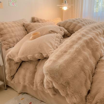 91家纺网 家纺一手货源 找家纺 （总）逸尚阁 2024新款兔毛立体泡泡四件套