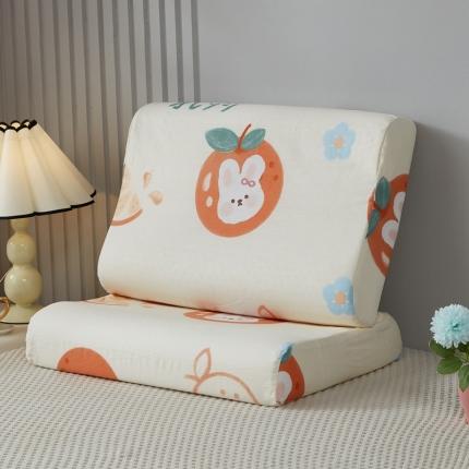 91家纺网 家纺一手货源 找家纺 翎盈家纺 2023新款全棉小清新乳胶枕专用枕套 蜜橘兔