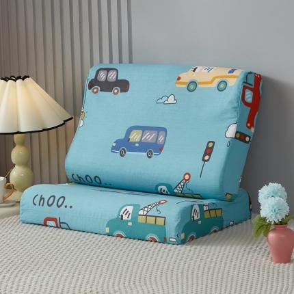 91家纺网 家纺一手货源 找家纺 翎盈家纺 2023新款全棉小清新乳胶枕专用枕套 汽车小镇