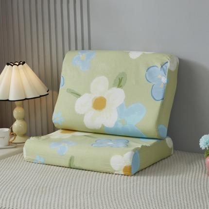 91家纺网 家纺一手货源 找家纺 翎盈家纺 2023新款全棉小清新乳胶枕专用枕套 雅秀