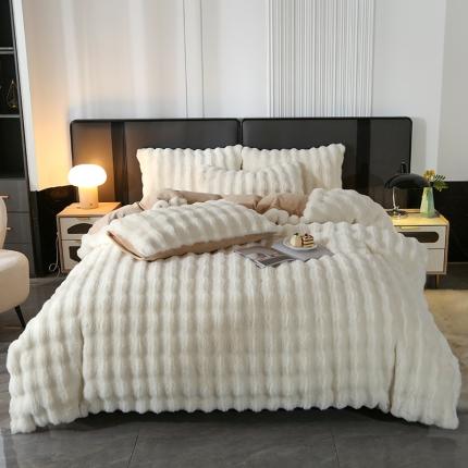 91家纺网 家纺一手货源 找家纺 （总）富之航家纺 2023新款兔毛牛奶绒四件套